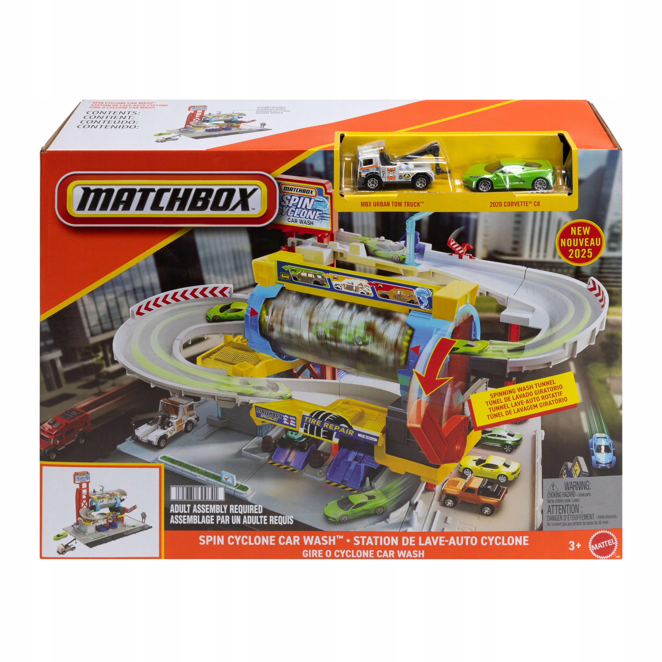 Sada na umývanie áut MATCHBOX SET Turbo Cyclone s 2 autami